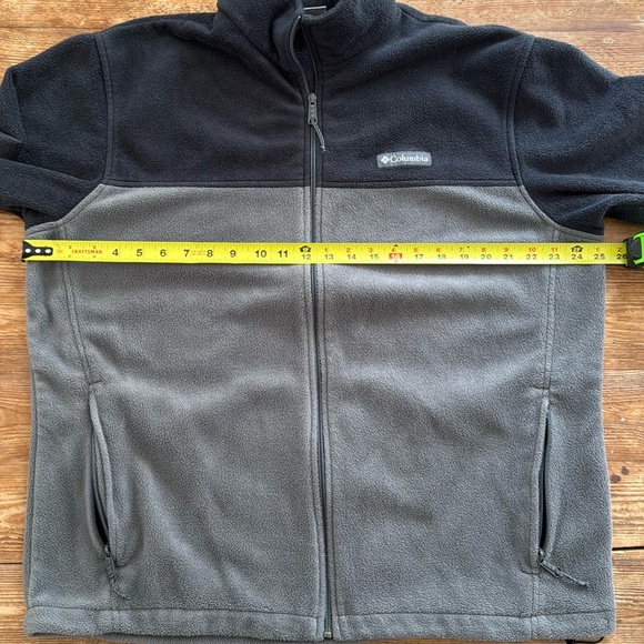 Columbia Fleece Full Zipper Long Sleeve Cozy Warm Jacket Black/Gray Men’s XL EUC - Picture 7 of 11